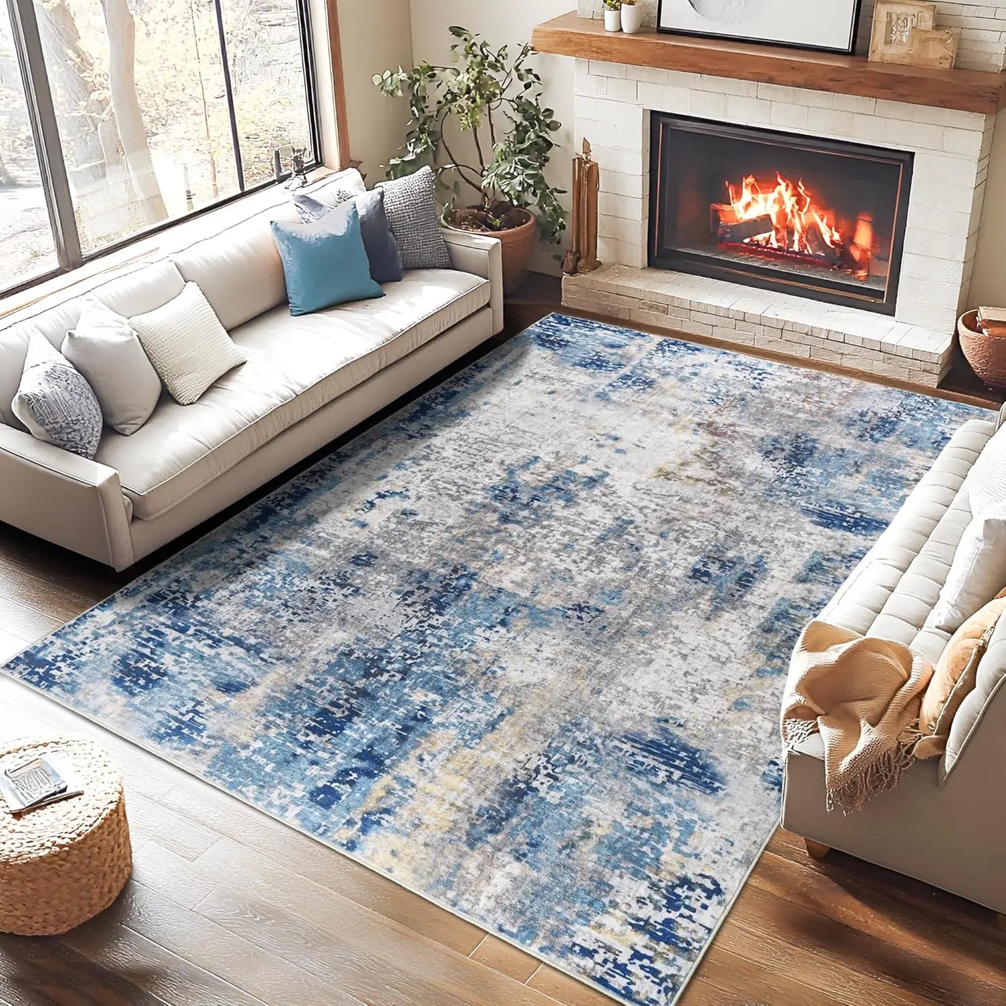 Soft Large Modern Abstract Area Rug