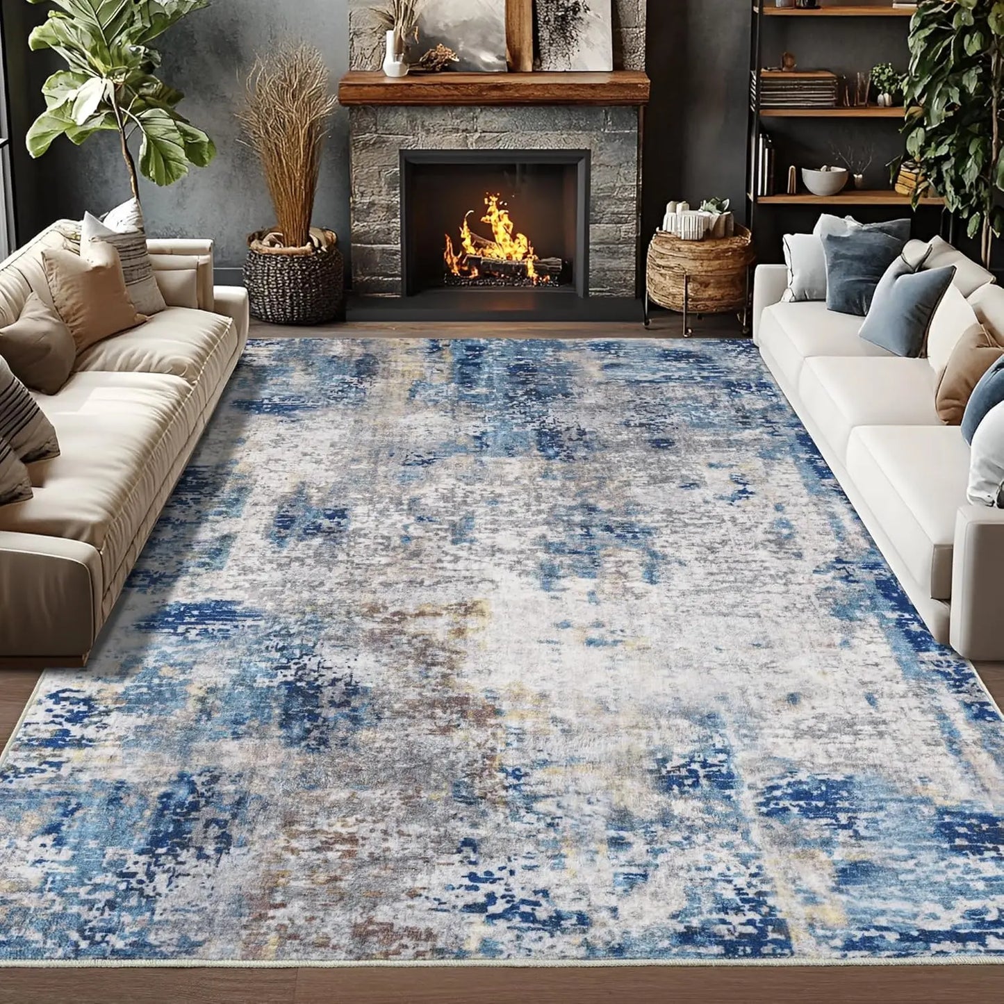Soft Large Modern Abstract Area Rug