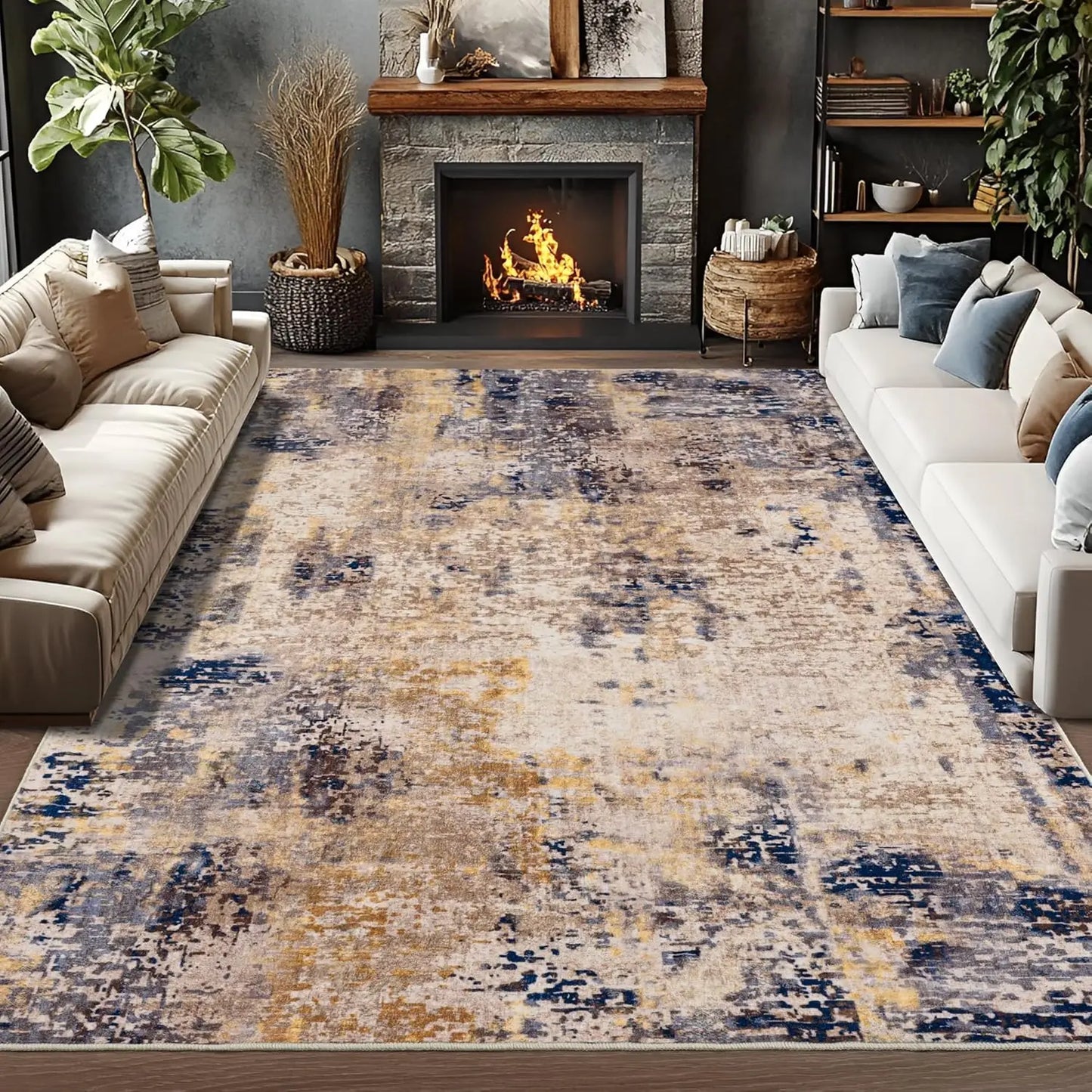 Soft Large Modern Abstract Area Rug