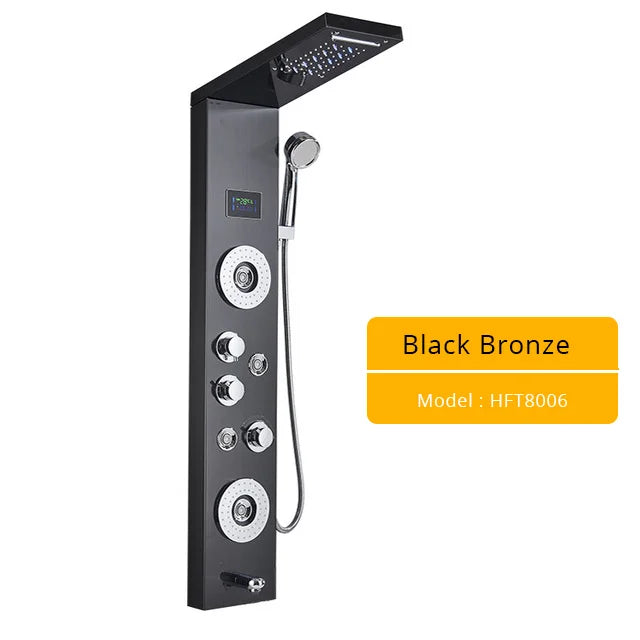 Black LED Shower Panel Faucets