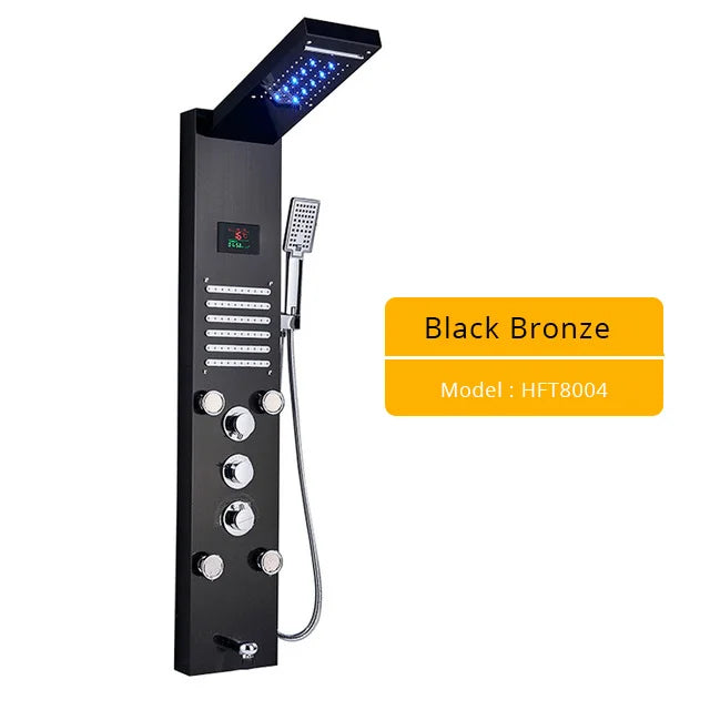 Black LED Shower Panel Faucets