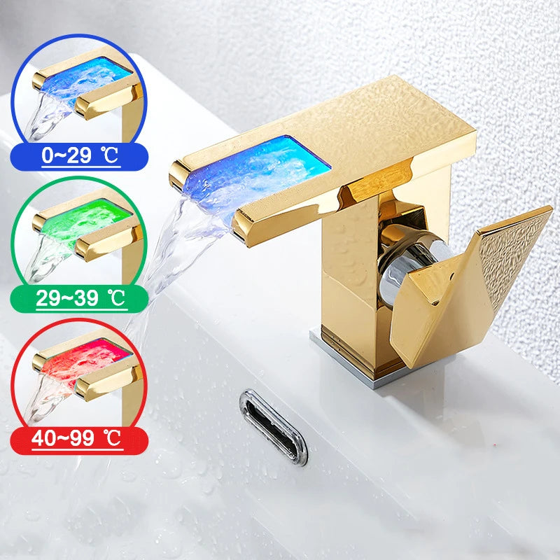 Hydropower LED Waterfall Faucet