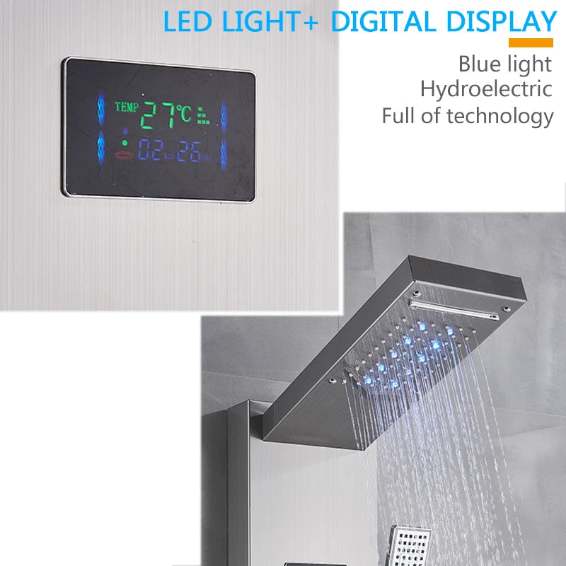Black LED Shower Panel Faucets