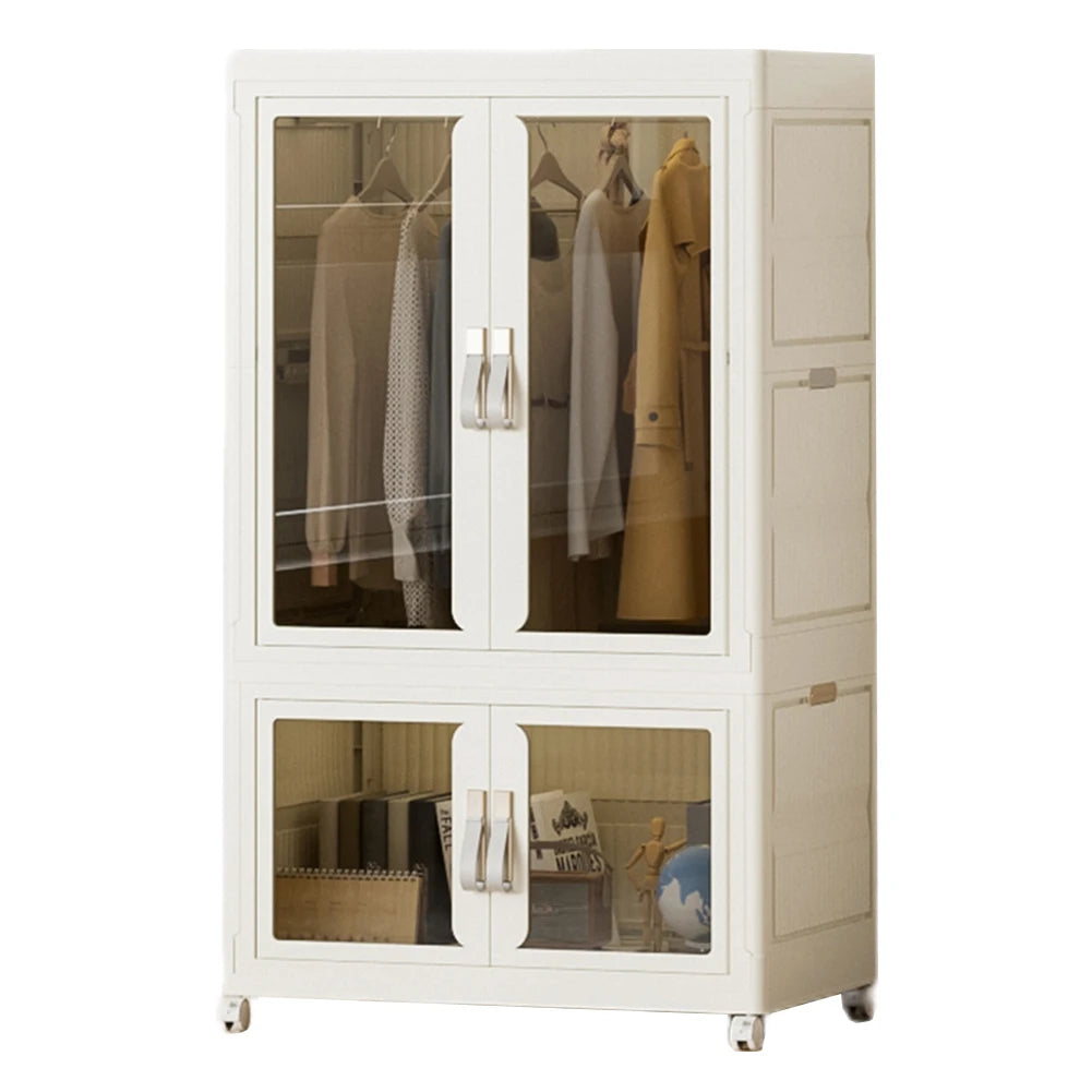 Bedroom Closet Collapsible Wardrobe Furniture with Hanging Rod