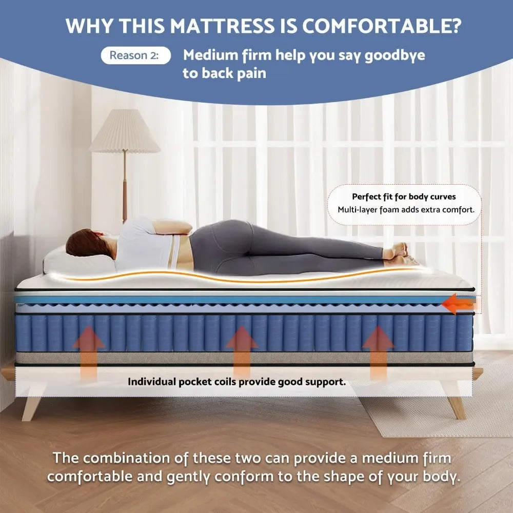14 Inch Hybrid Pillow Top Mattresses in a Box