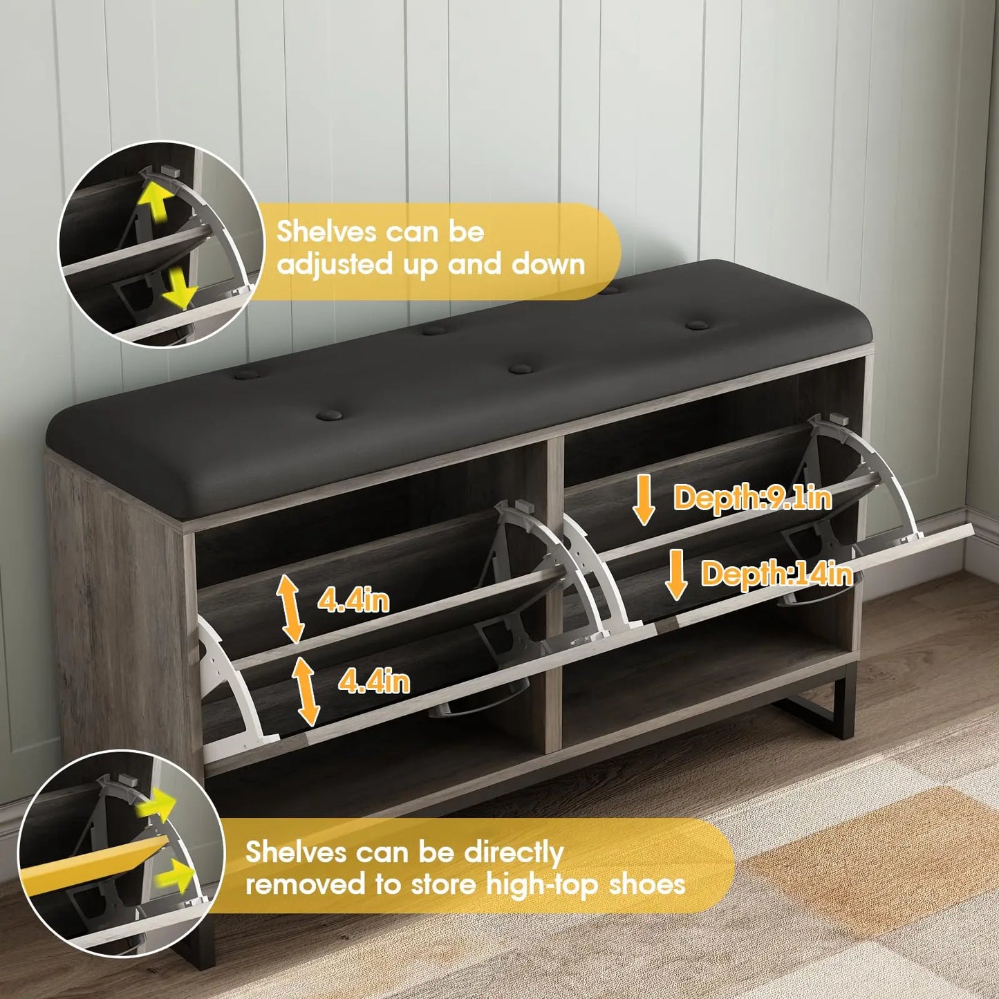 Shoe Storage Bench & Coat Rack