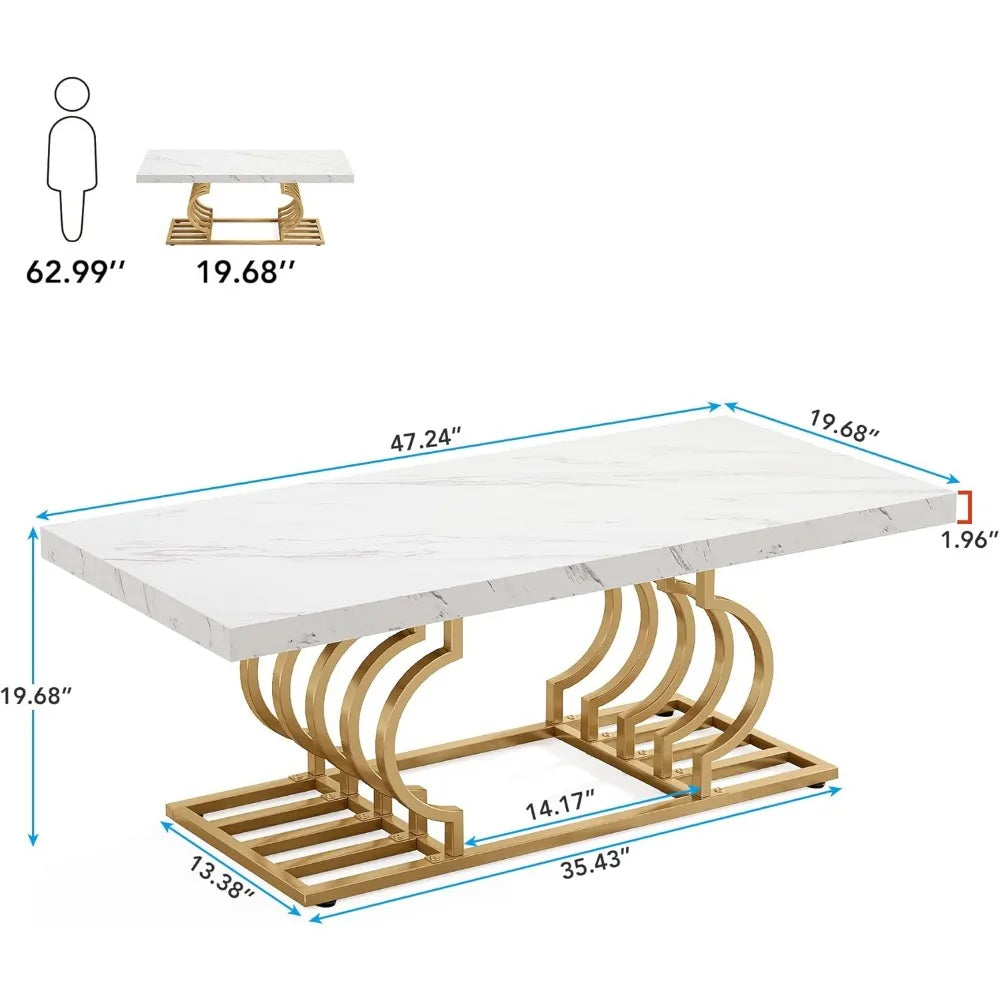 Modern Coffee Table with Geometric Frame