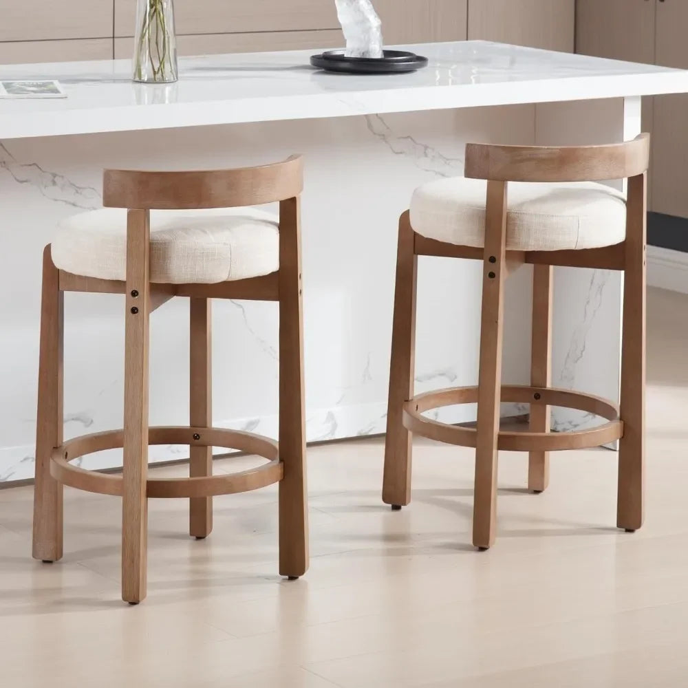 Set of 2 Mid Century Modern Counter Stools