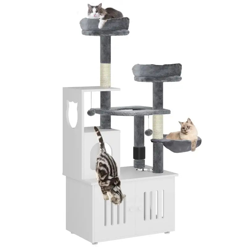 Cat Tree with Litter Box Enclosure