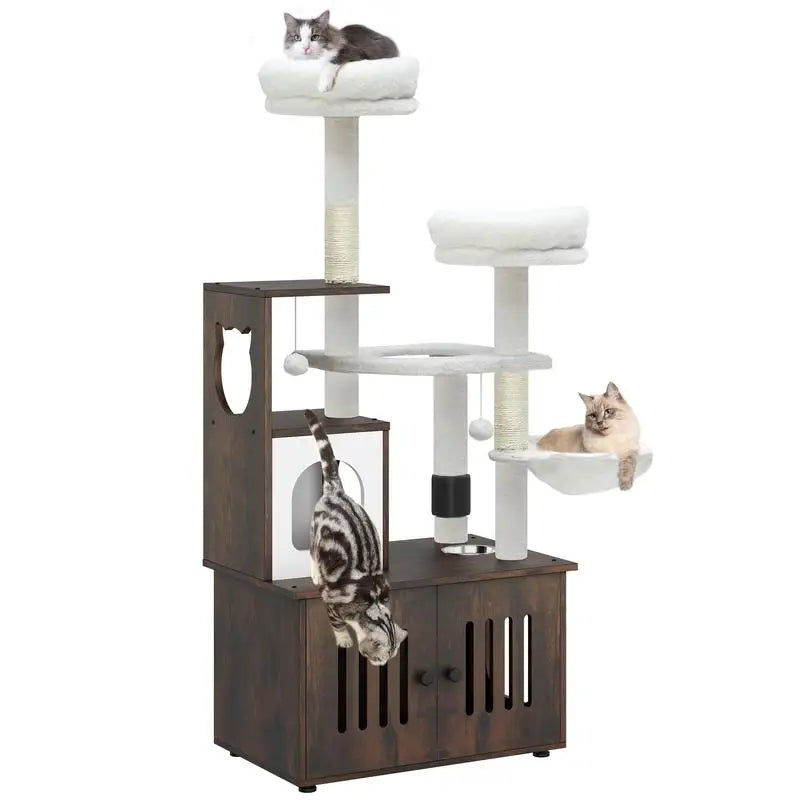 Cat Tree with Litter Box Enclosure