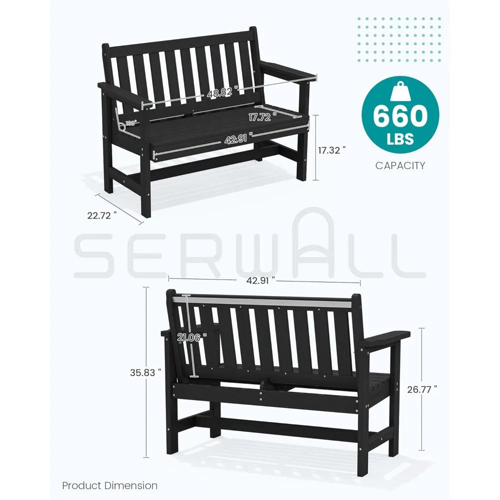 Weatherproof 2-Person Garden Bench