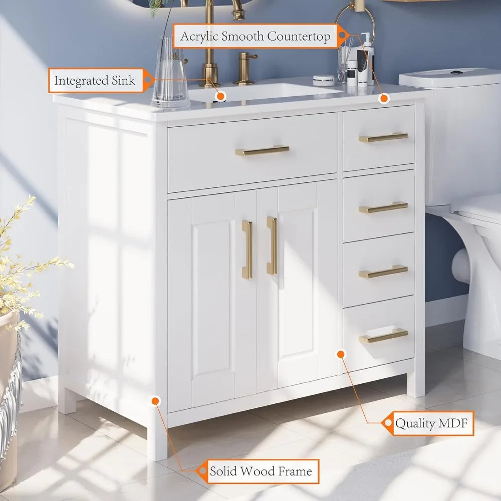 36" Bathroom Vanity with Sink Combo