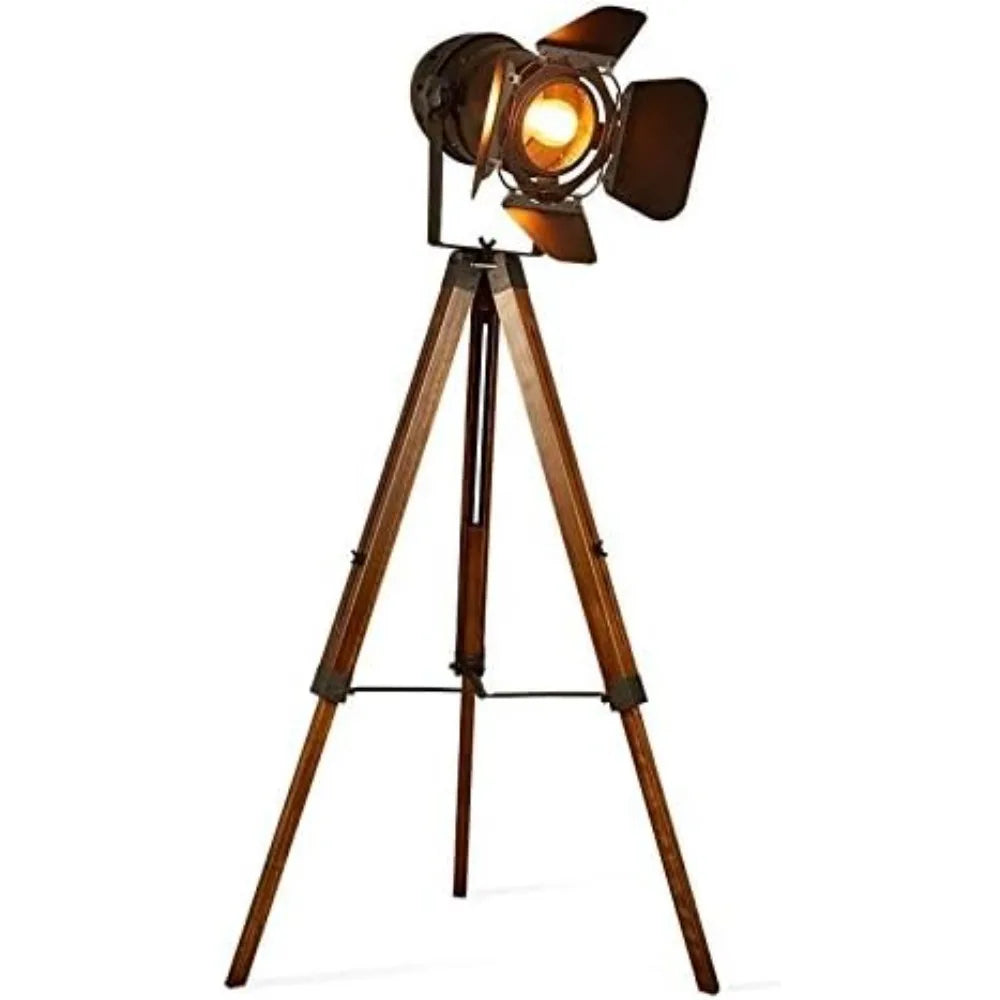 Vintage Wooden Camera Spotlight Lamp