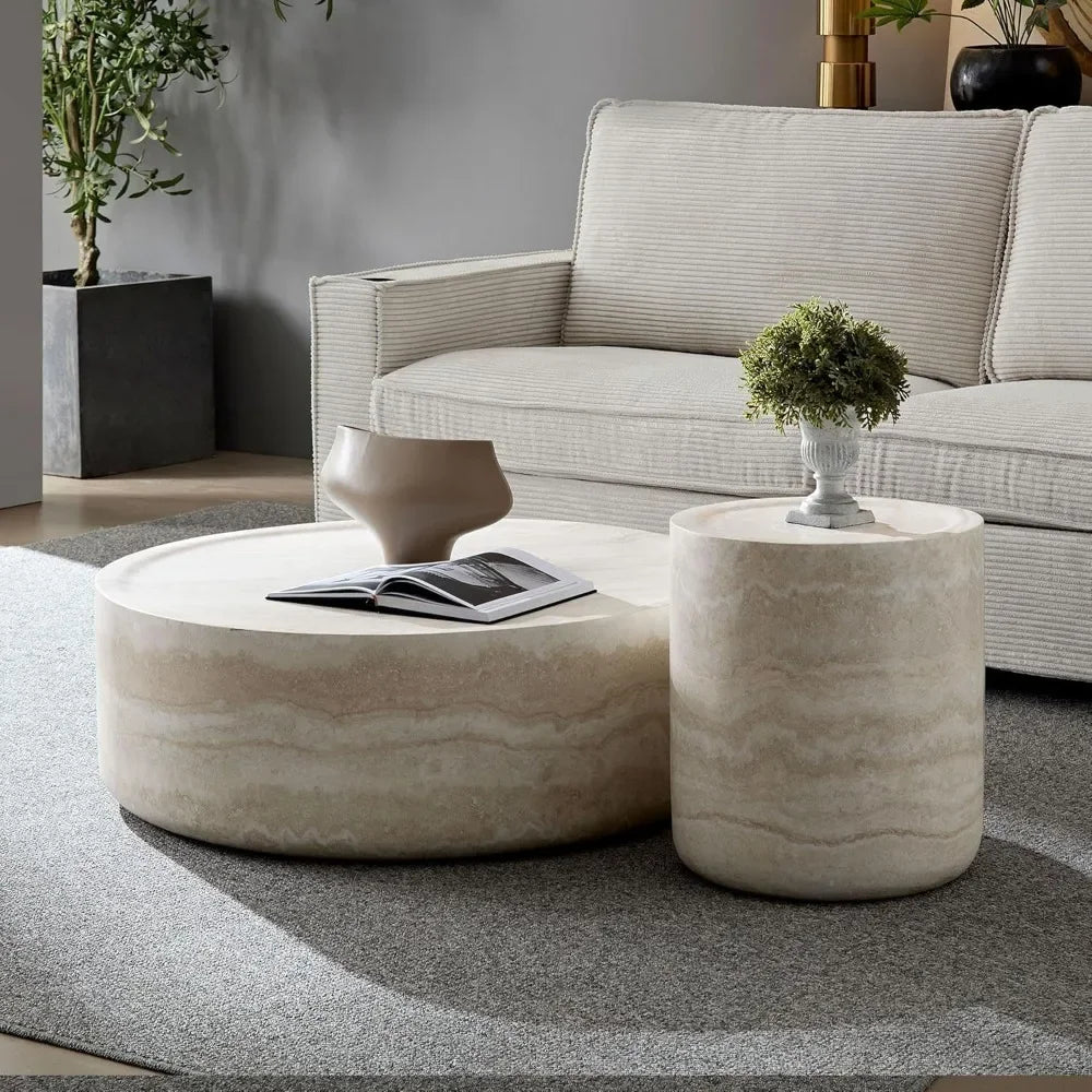 2-piece Circular Coffee Table Set