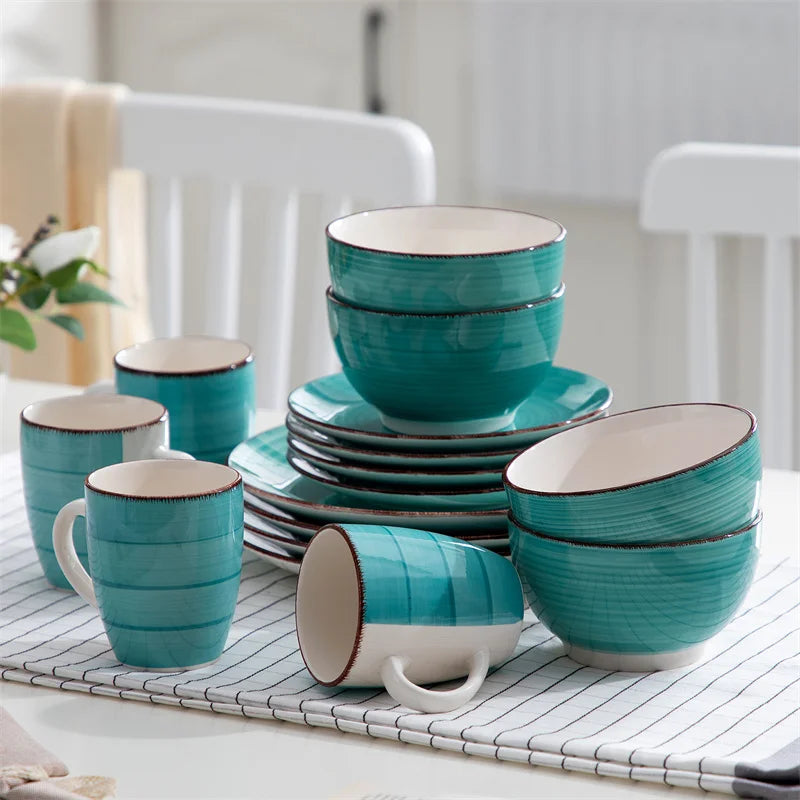 16Pcs Porcelain Dinnerware Set Vintage Ceramic