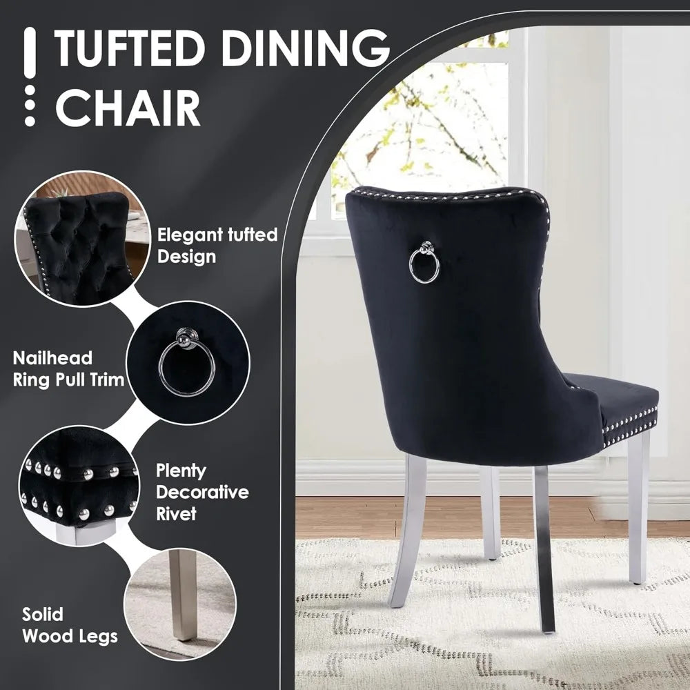 5-Piece Luxury Round Glass Dining Set