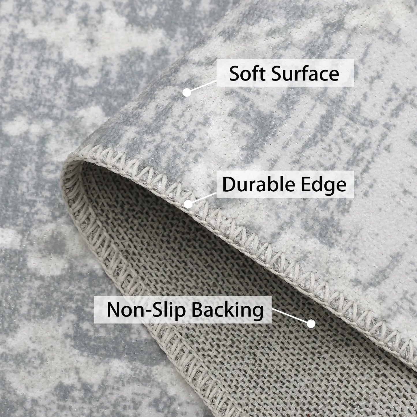 Grey Modern Super Soft Carpet