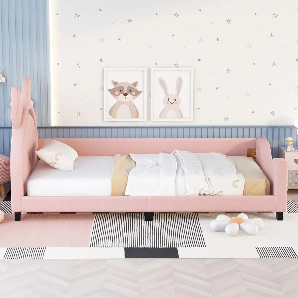 Twin Size Bed Frame, with House-Shaped Headboard