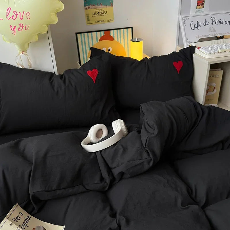 Super Soft Black Duvet Cover Set, Sheets