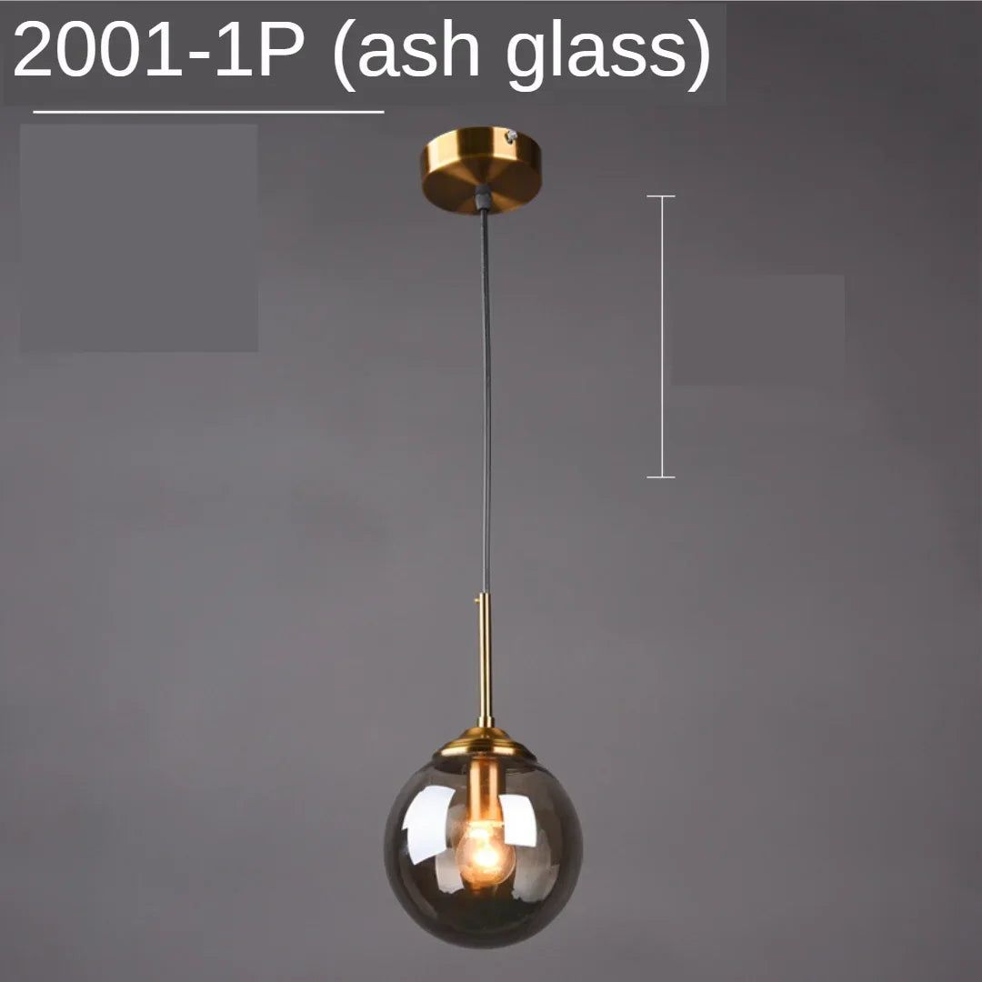 Modern Glass Ball Pendant Lighting Fixture