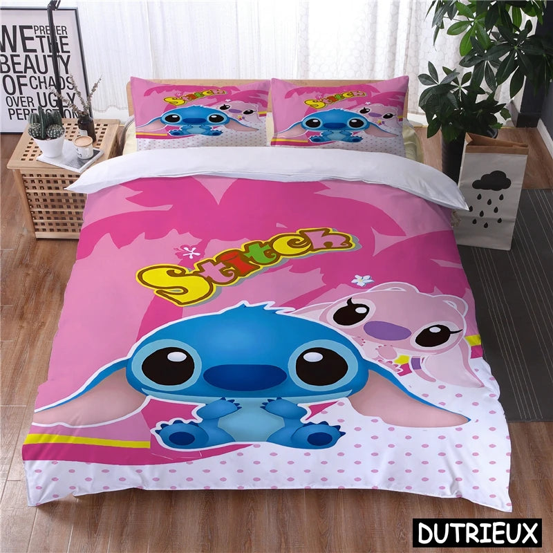 Lilo And Stitch Kawaii Duvet Cover Set