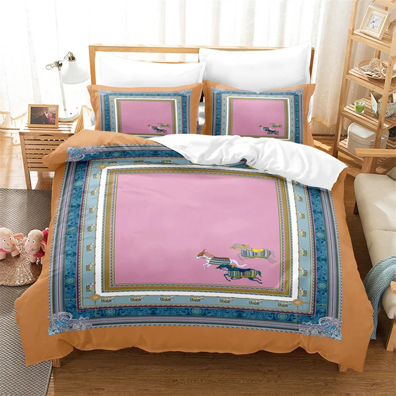 Luxury Horse Print Bedding Set