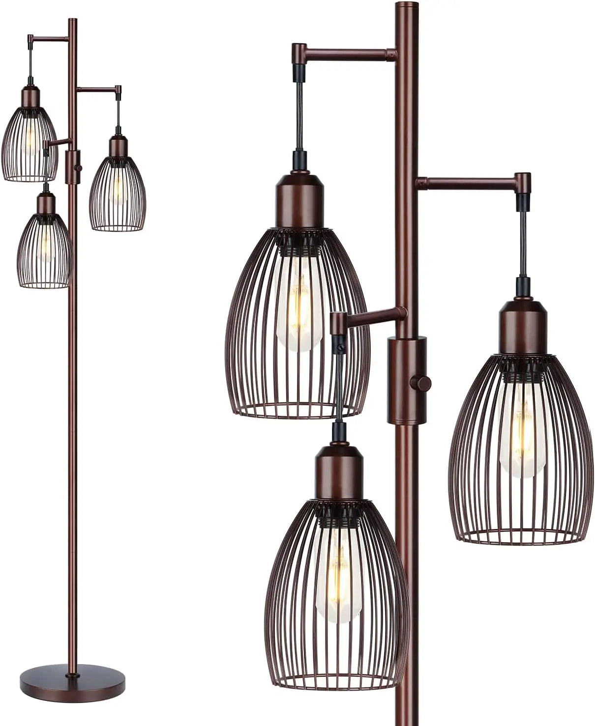 Dimmable Industrial Floor Lamp for Living Room