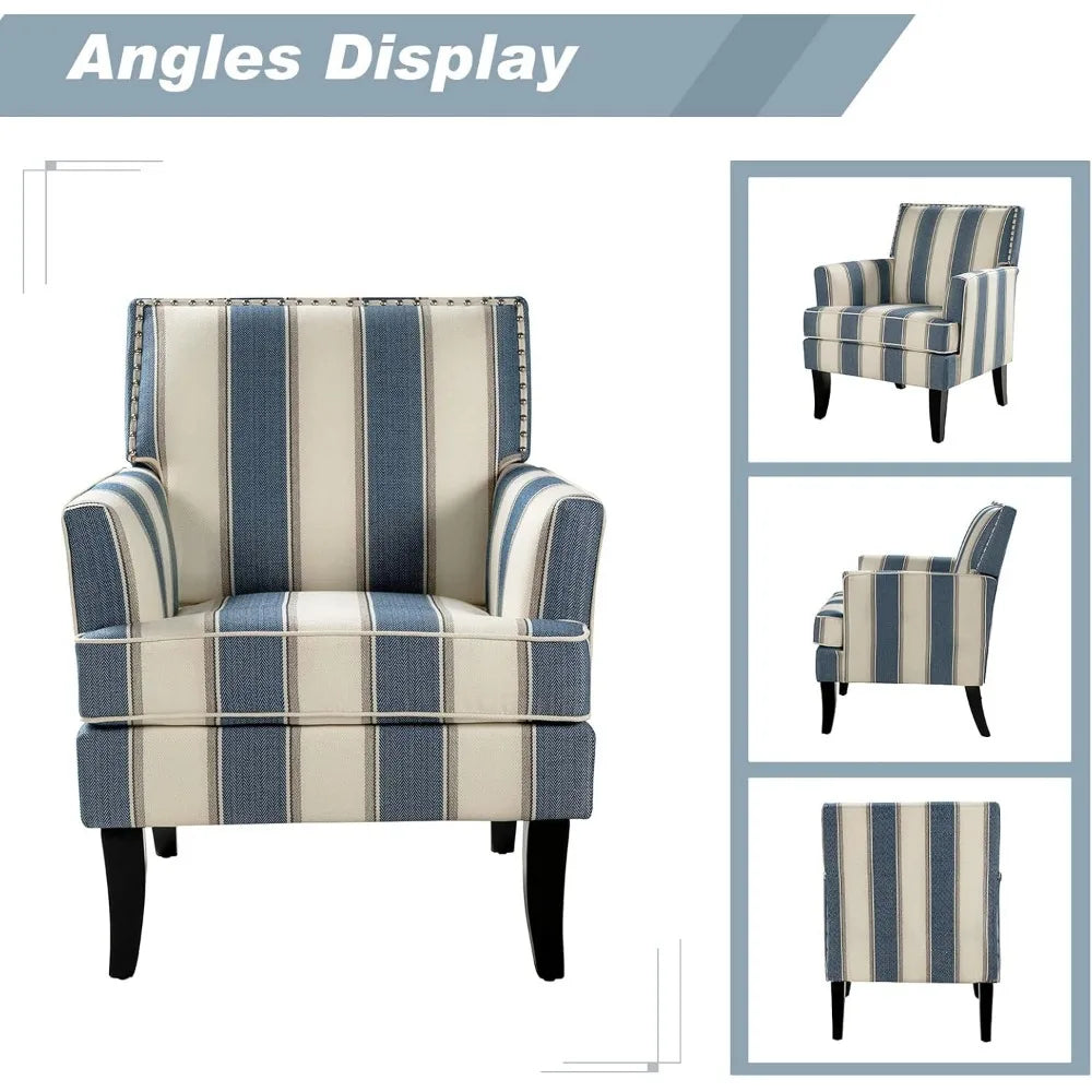 Accent Chair with Arms and Wooden Legs