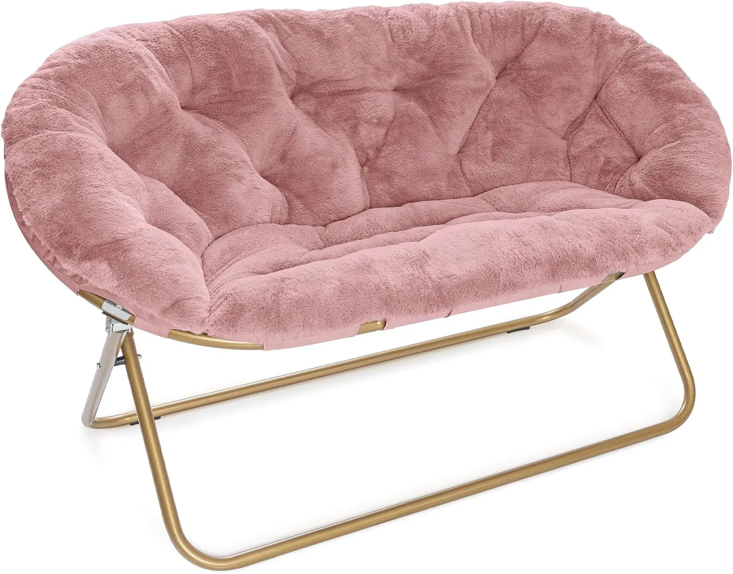 Cozy Fur Saucer Loveseat for Bedroom