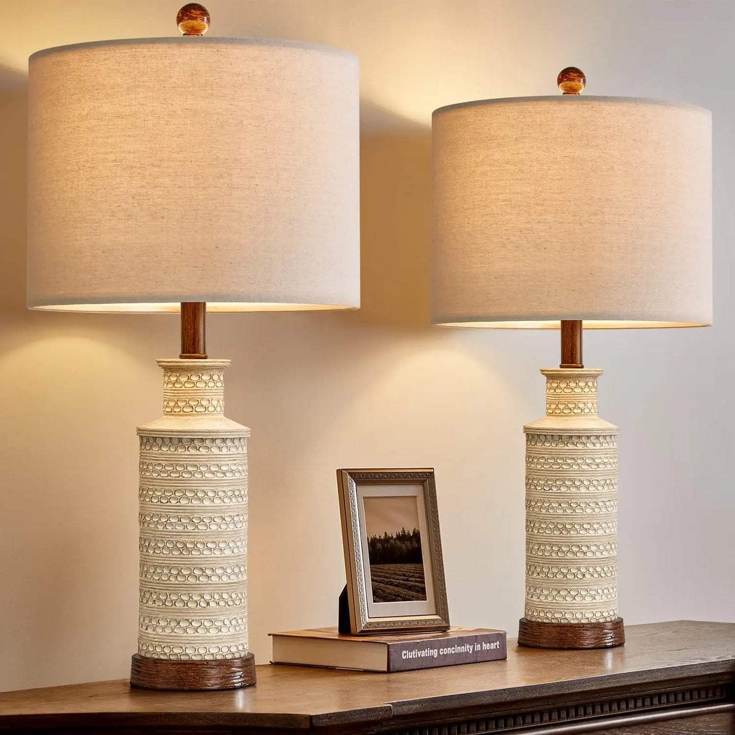 24'' Vintage Table Lamp Set of 2