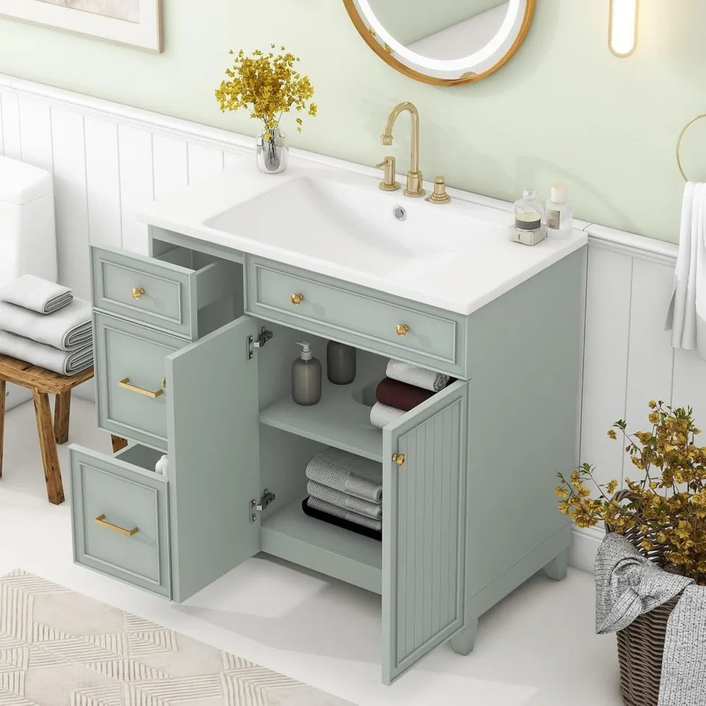 36" Bathroom Vanity with Resin Basin