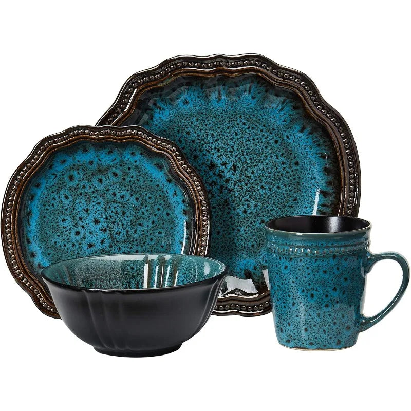 Stoneware Round Oval Dinnerware Dish Set