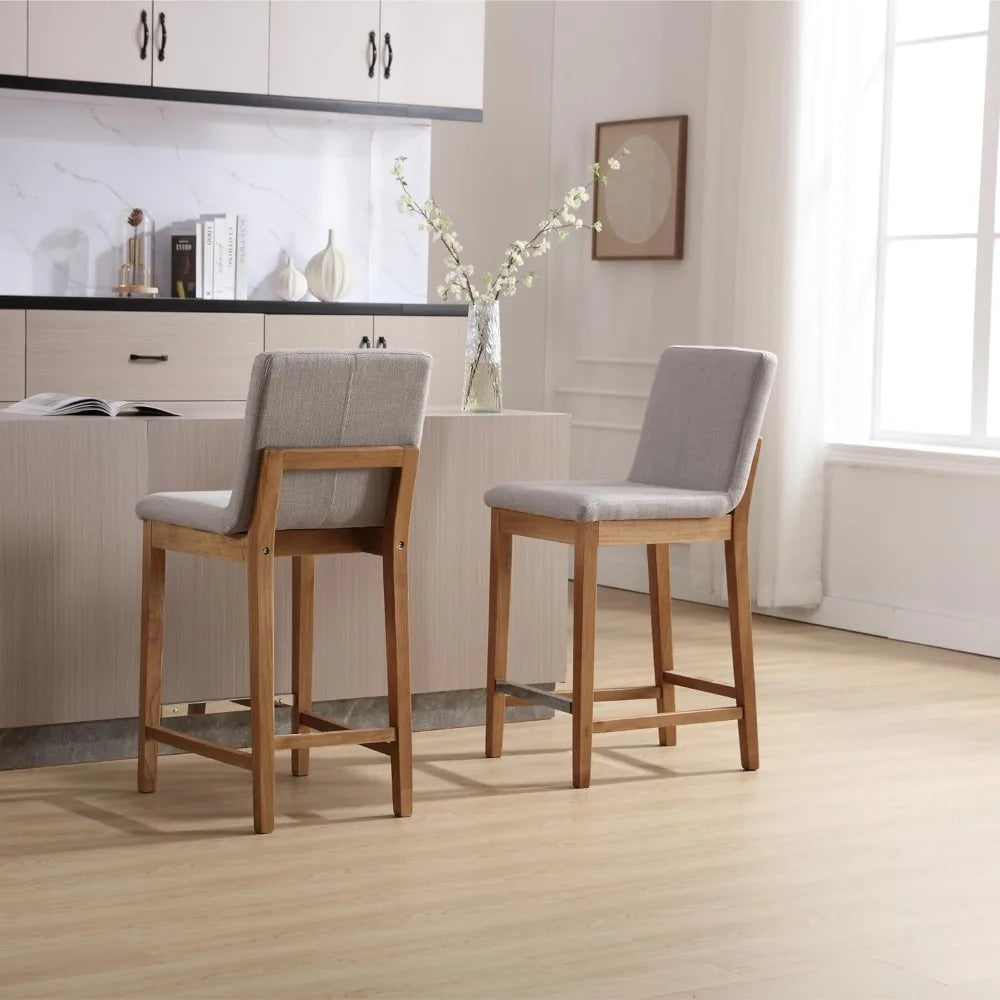 Set of 2 Counter Height Upholstered Bar Stools