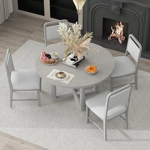 Retro Dining Room Table and 4 Upholstered Chairs