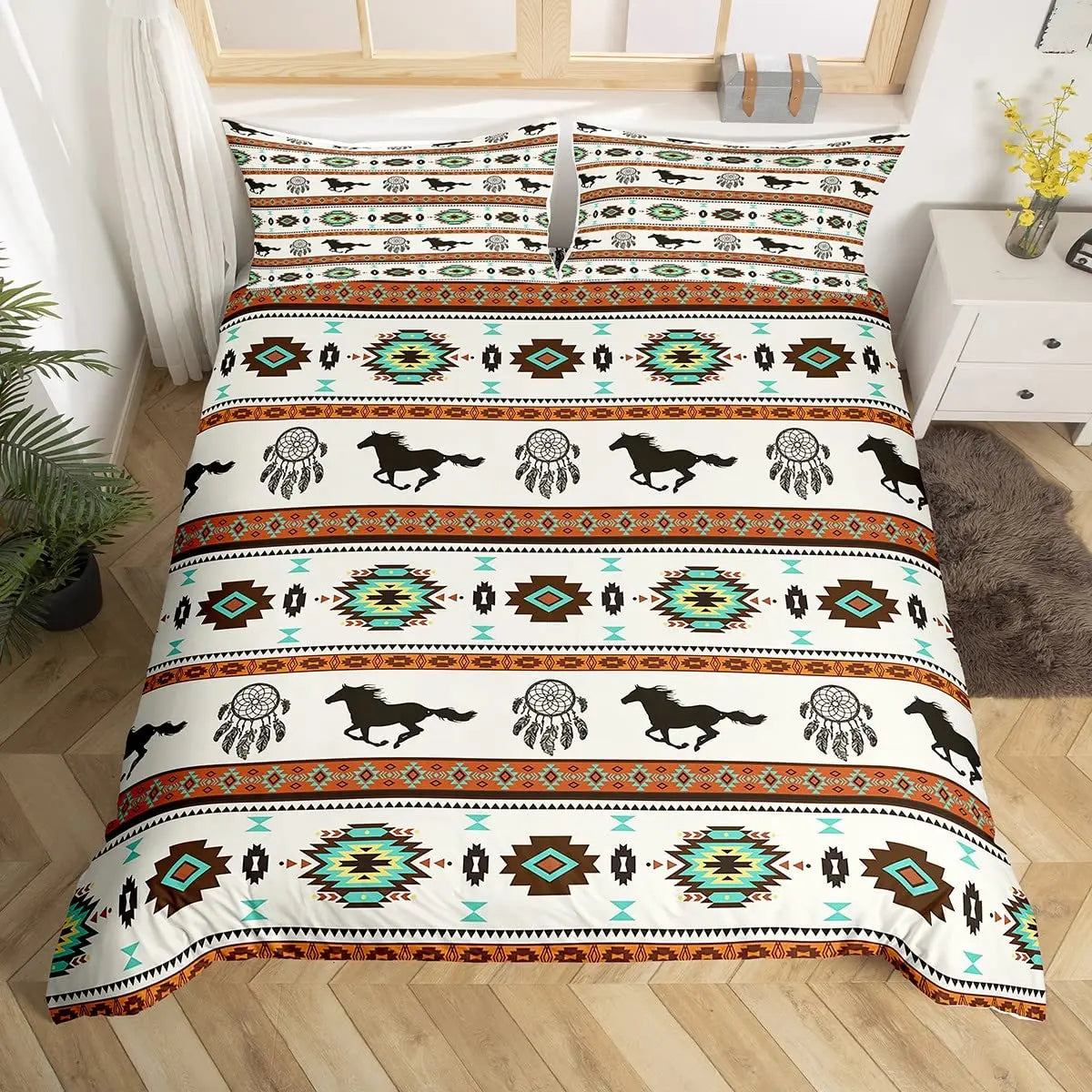 Luxury Horse Print Bedding Set