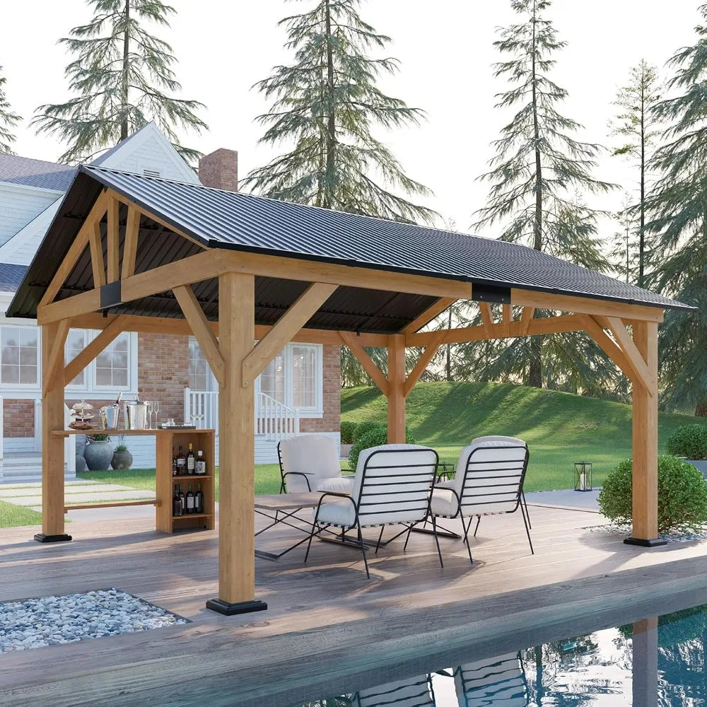 Outdoor Gazebo with Bar Storage Space for Garden