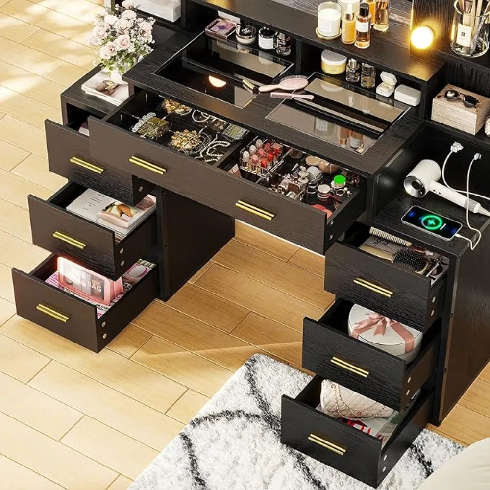 Makeup Vanity Table With 10x Magnifying Mirror