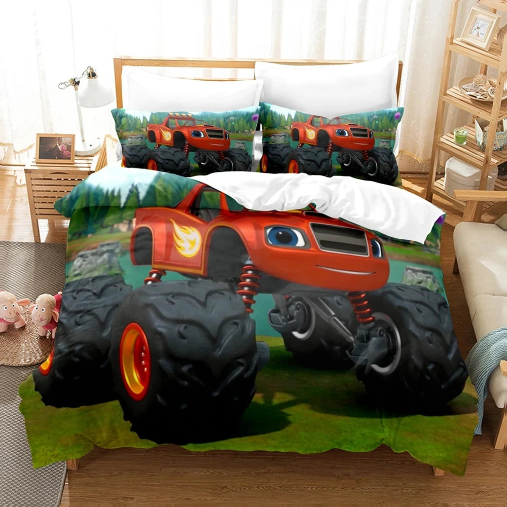Blaze Cartoon Monster Machines Duvet Bedding Set