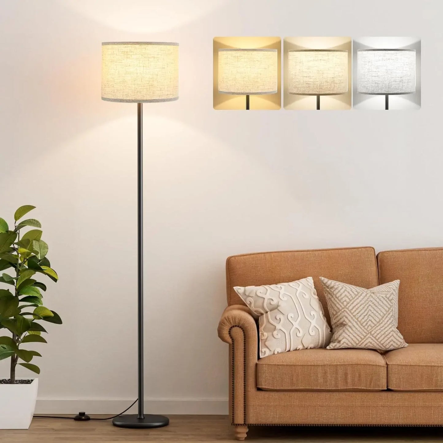 60'' Modern Floor Lamp with Shade
