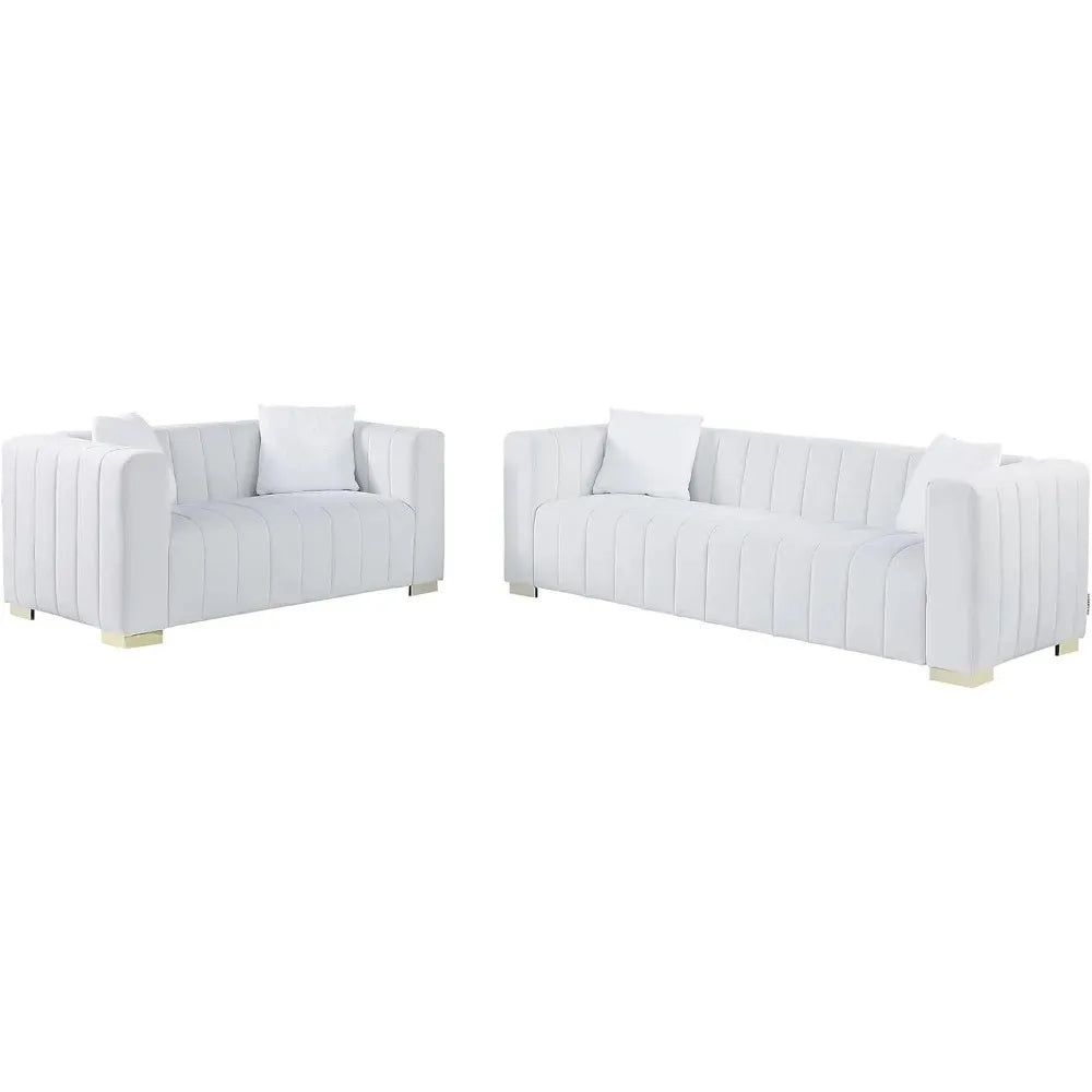 2 Pcs Living Room Sofa and Loveseat