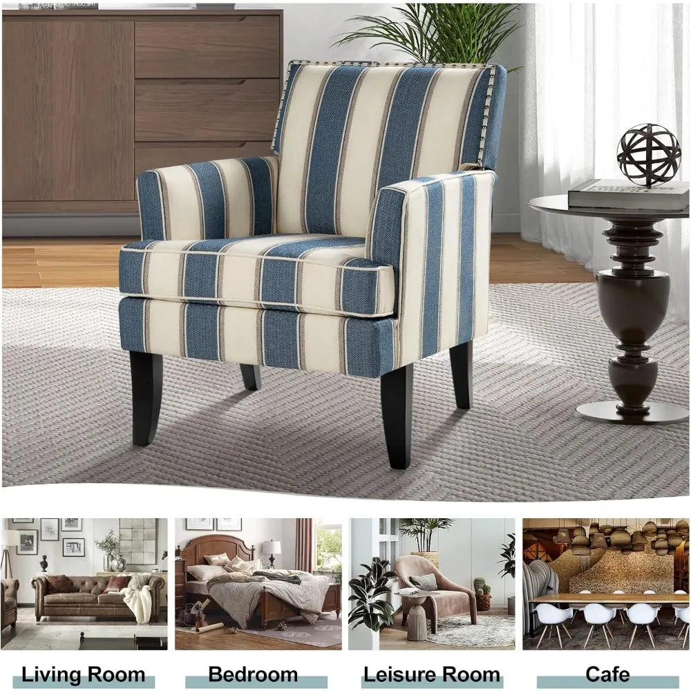 Accent Chair with Arms and Wooden Legs