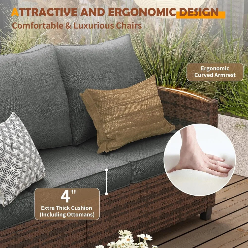 6 Pieces Sectional Conversation Sets