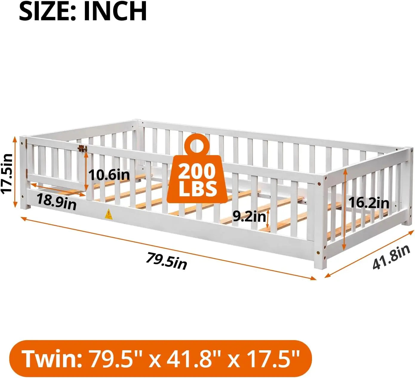 Twin Floor Bed for Children