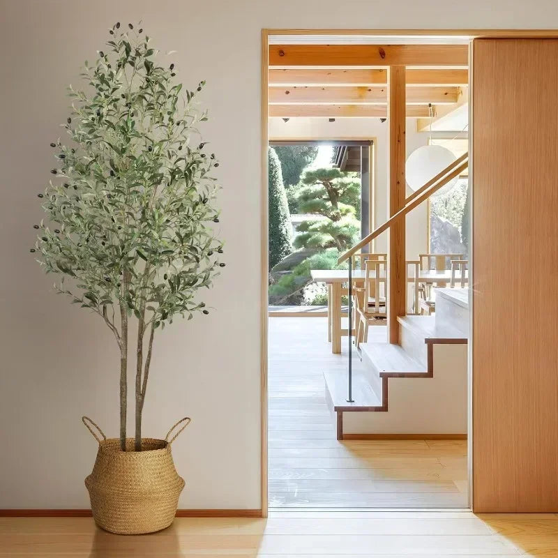 Artificial Olive Tree with Natural Wood Trunk