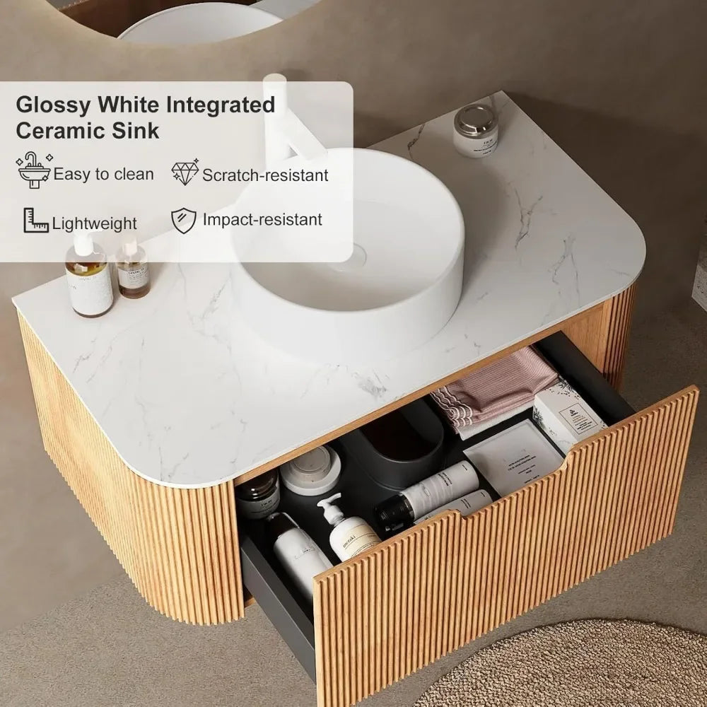 Modern Floating Bathroom Vanity with Sink
