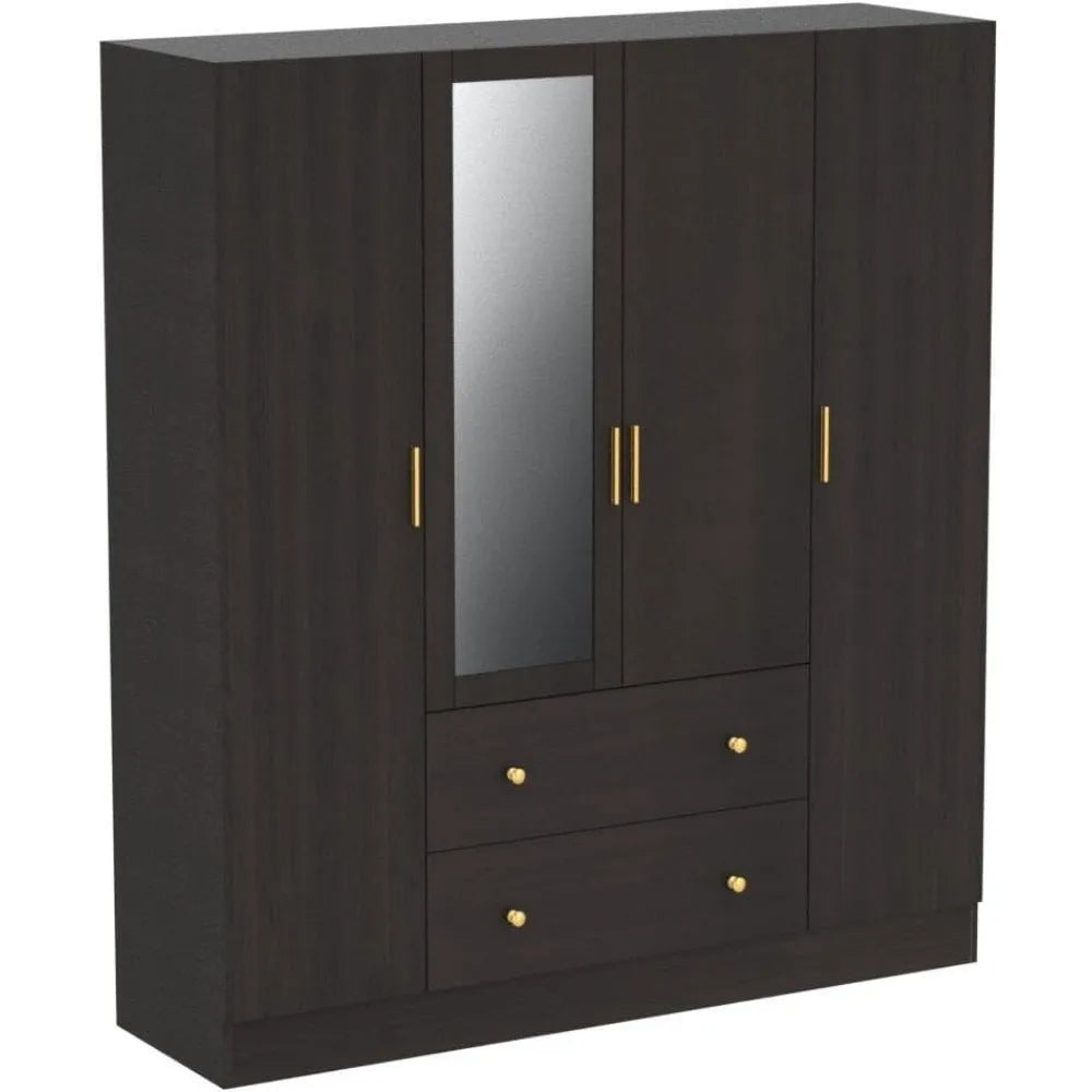 Large Freestanding Armoire Closet with 2 Drawers