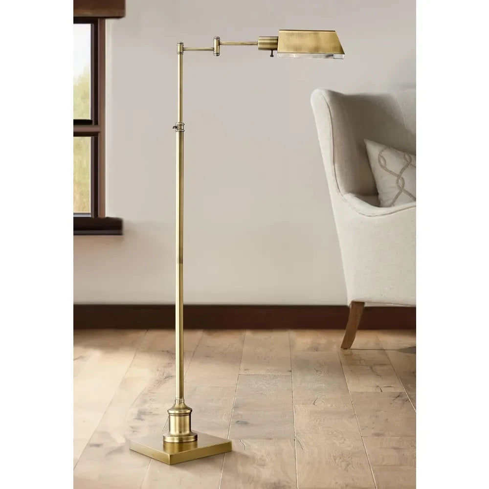 Traditional Adjustable Pharmacy Floor Lamp Swing Arm