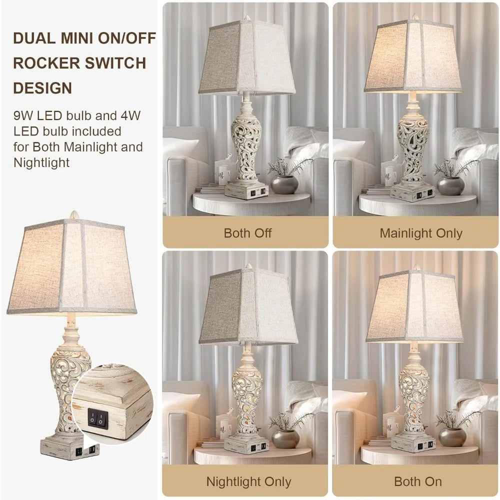 Table Lamps Set of 2 - for Bedroom and Living Room