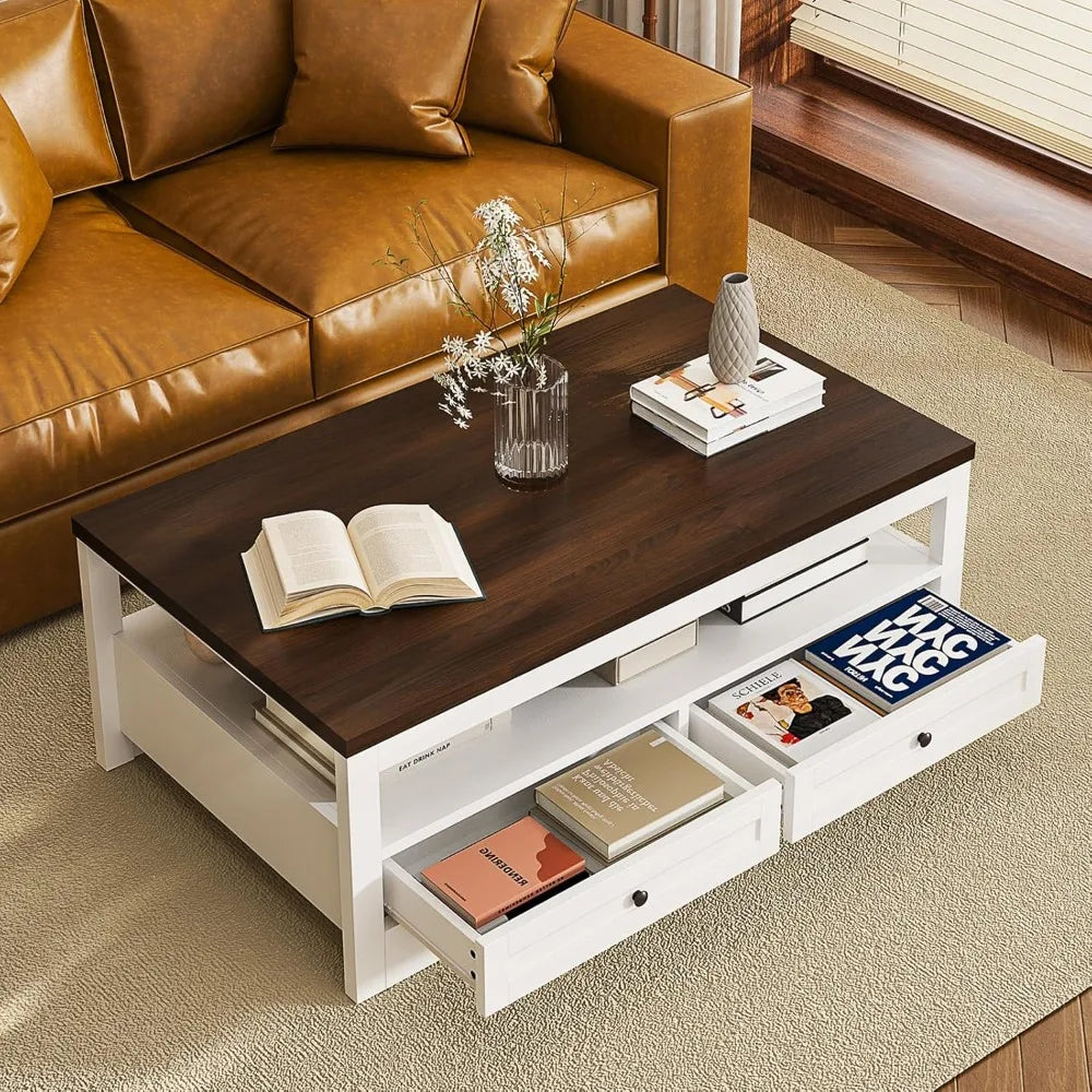 Farmhouse Coffee Table with Storage