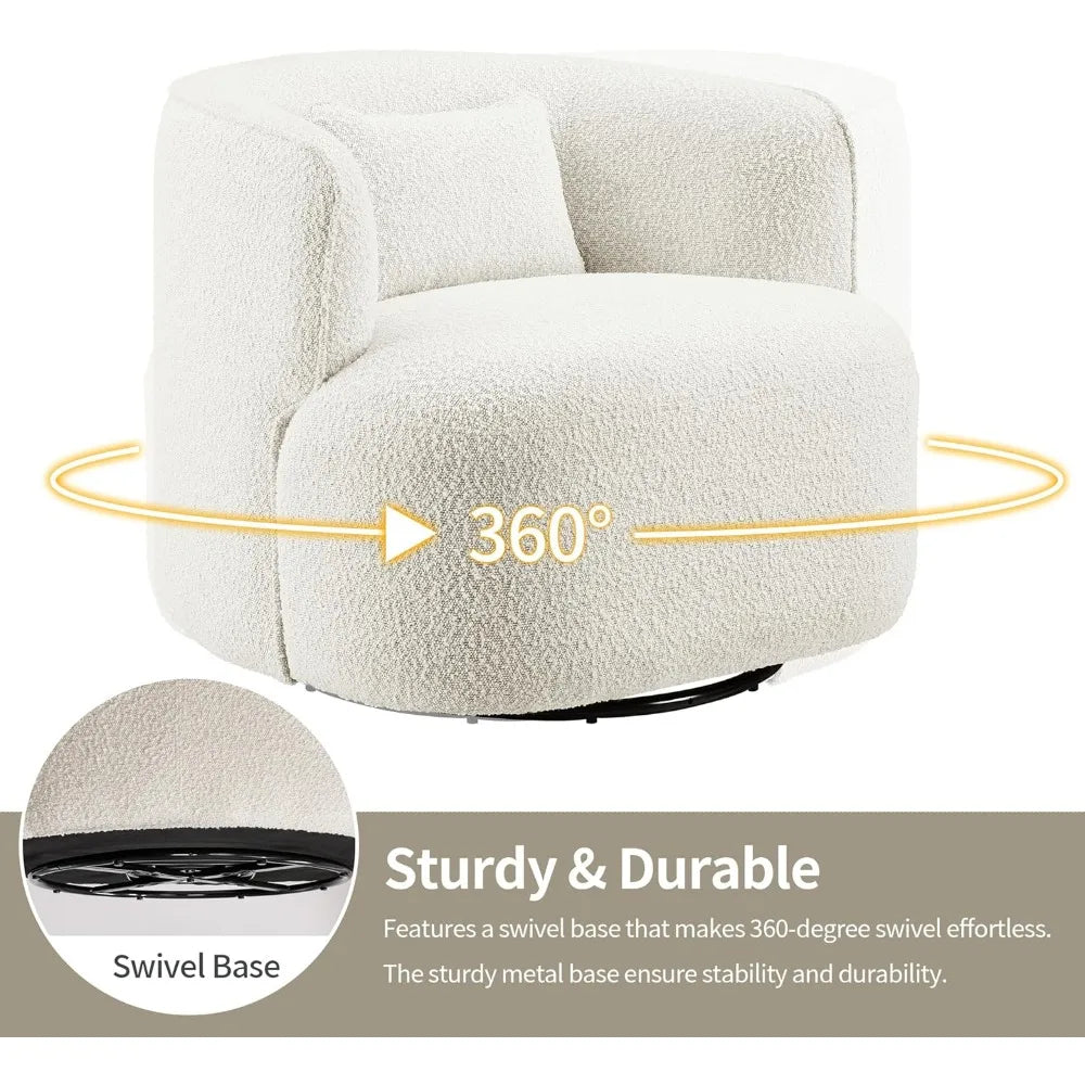 Swivel Barrel Chair with Pillow